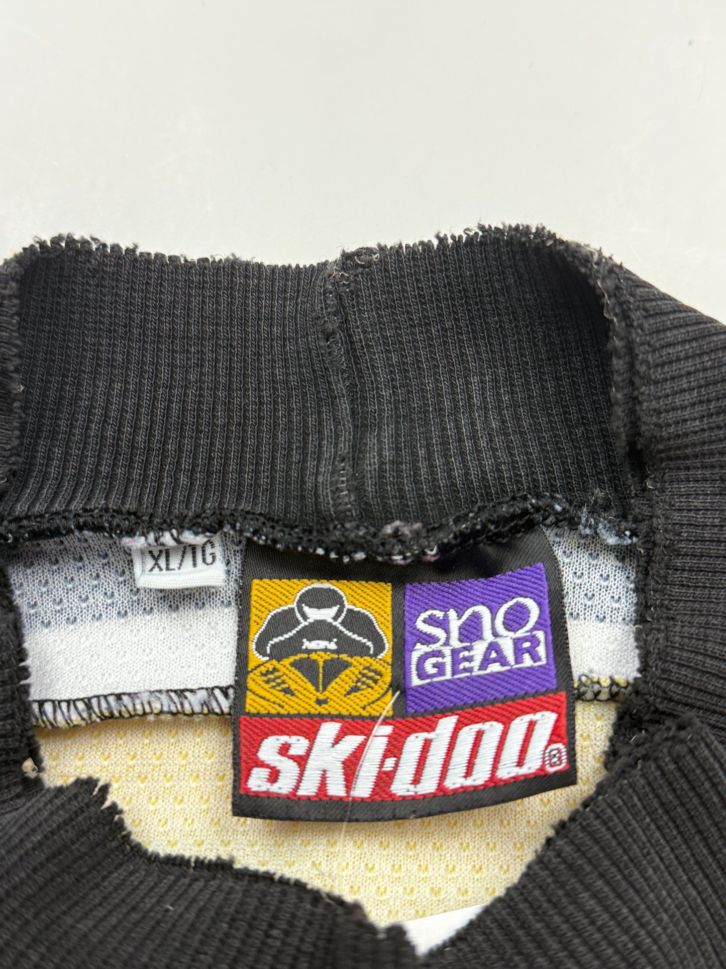 Vintage 90s Ski Doo Racing Rotax Power Snow Gear Jersey Size XL Yellow