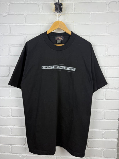 Vintage Enemy Of The State Movie Promo Spell Out T Shirt Size XL