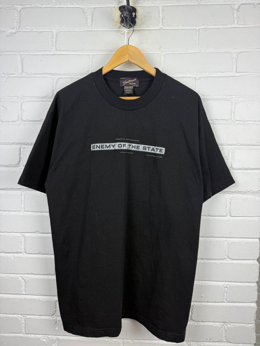 Vintage Enemy Of The State Movie Promo Spell Out T Shirt Size XL