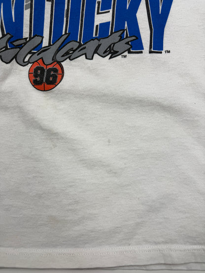 Vintage 1996 Kentucky Wildcats UK National Champs NCAA Basketball T Shirt Size L 90s