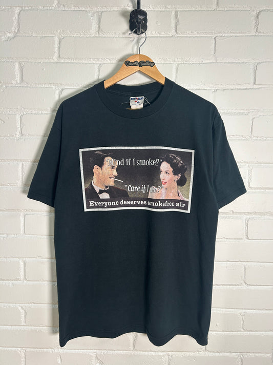 Vintage Mind If I Smoke Care If I Die Anti-Smoking T-Shirt Size L