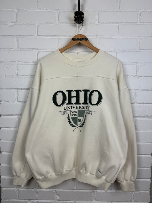 Vintage 90s Ohio University Collegiate Crest Spell Out Crewneck Sweatshirt Size XL