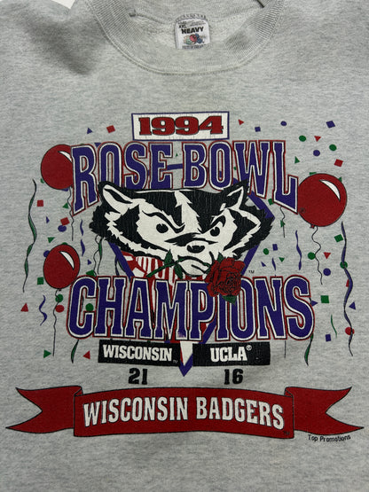 Vintage 1994 Wisconsin Badgers Rose Bowl Champs Football NCAA Sweatshirt Size XXL 90s