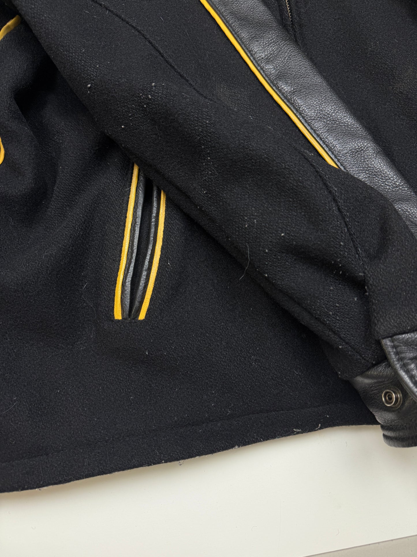 Vintage 90s Hamilton Tiger Cats Embroidered Wool Varsity Bomber Jacket Size XL