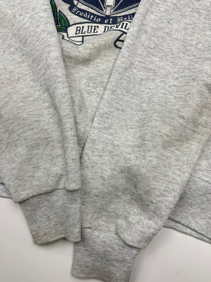 Vintage 90s Duke Blue Devils NCAA Collegiate Crest Front & Back Graphic Sweatshirt Size XL