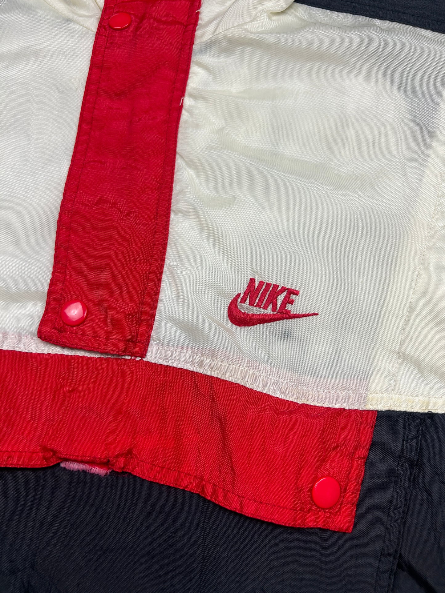 Vintage 80s/90s Nike Flight Embroidered Insulated Half Zip Pullover Jacket Size XL