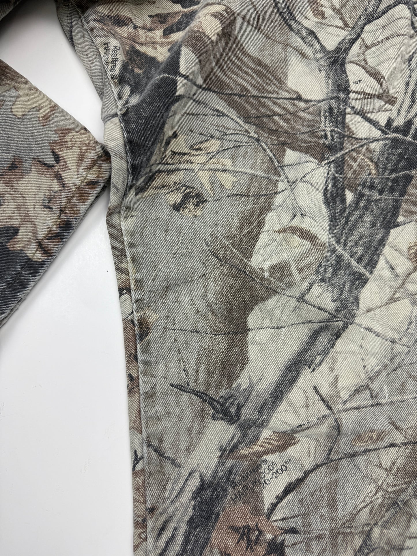 Vintage Wrangler Rugged Wear Real Tree Hardwood Camo Denim Pants Size 36W