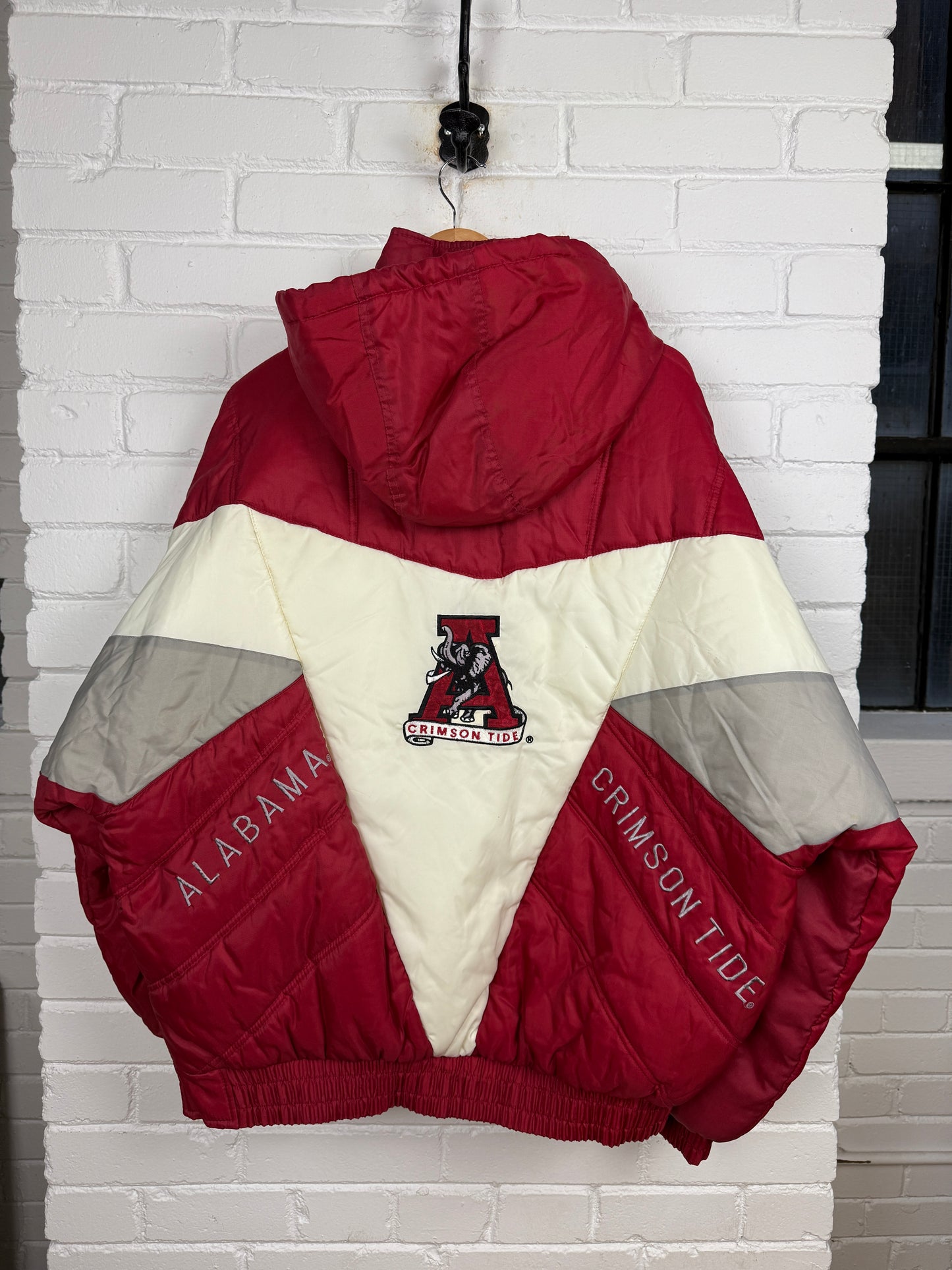 Vintage 90s Alabama Crimson Tide NCAA 1/2 Zip Insulated Pro Player Side Line Jacket Size XL