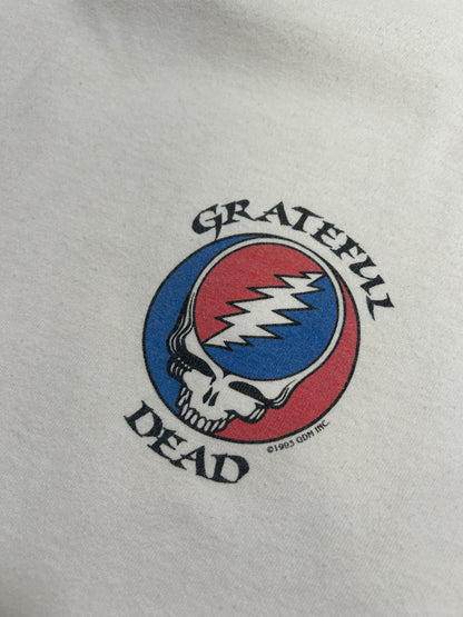 Vintage 1993 Grateful Dead Stealie Skull Liquid Blue Band Music T-Shirt Size XL 90s