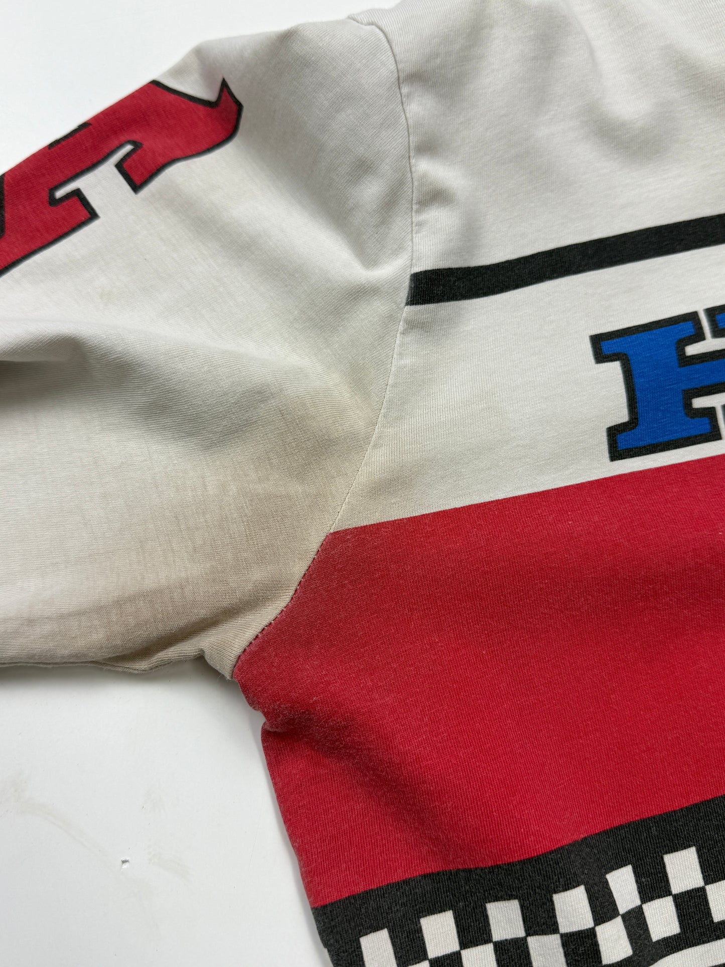 Vintage 90s Honda Racing 500 Flags Sleeve Spell Out Long Sleeve T Shirt Size L