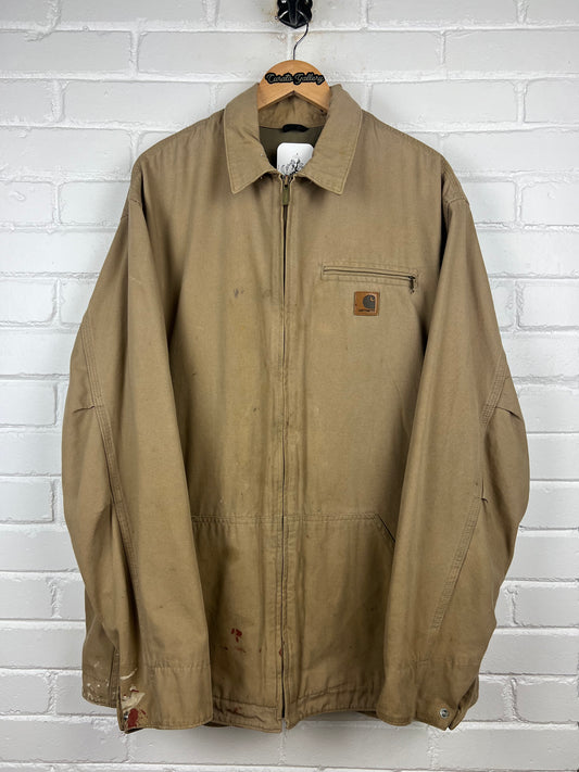 Carhartt Work Wear Canvas Light Harrington Style Jacket Size XL Tall J169