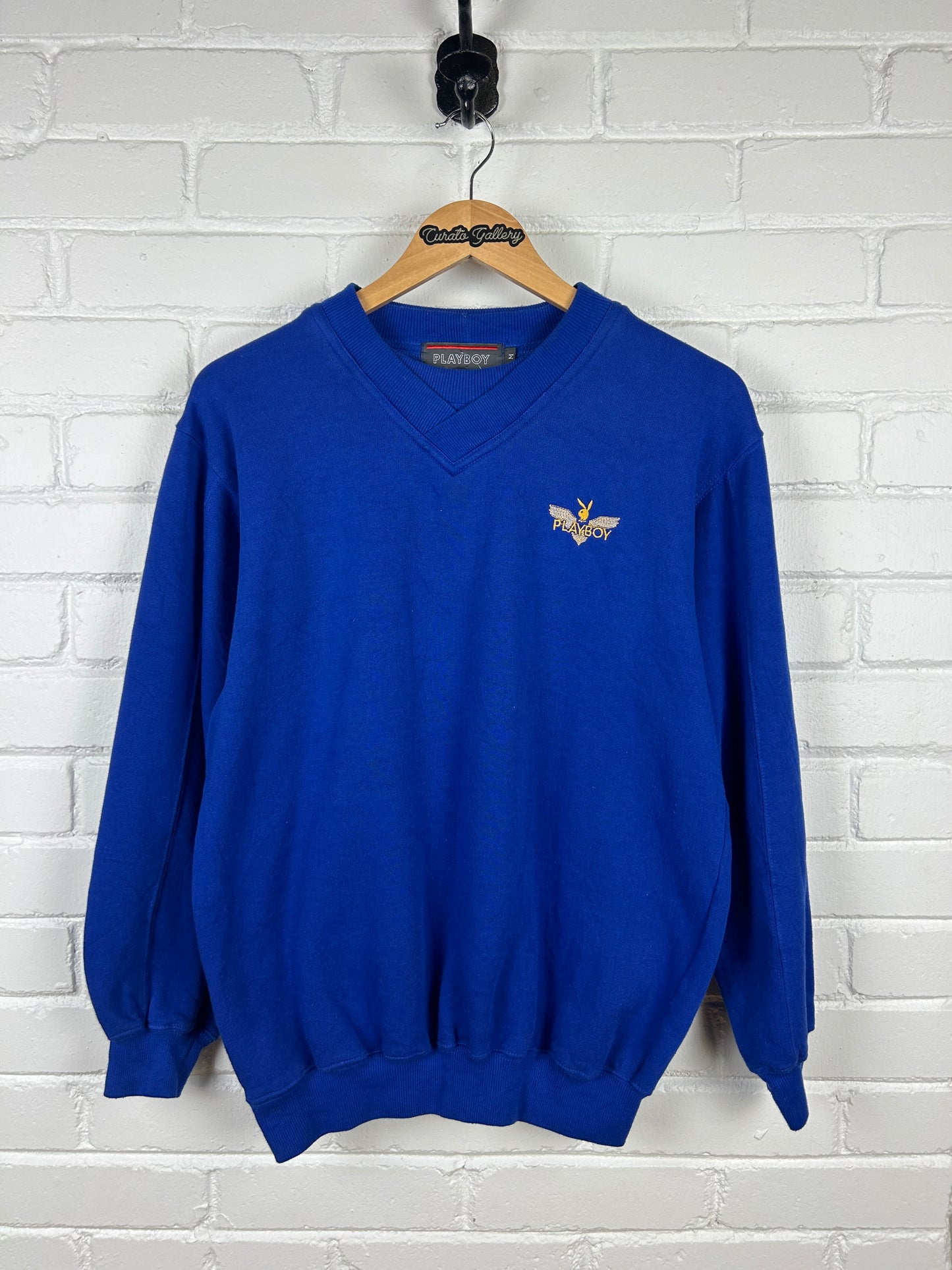 Vintage 80s/90s Playboy Embroidered Bunny Spell Out Crew Neck Sweatshirt Size M