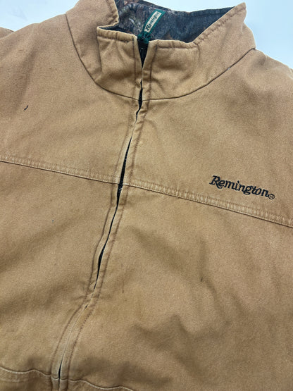 Remington Mossy Oak Break Up Camo Reversible Canvas Insulated Bomber Jacket Size XL