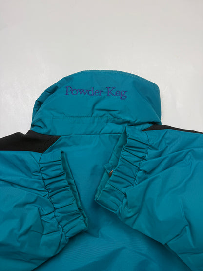 Vintage 80s/90s Columbia Powder Keg Ski Bomber Jacket Size M Teal