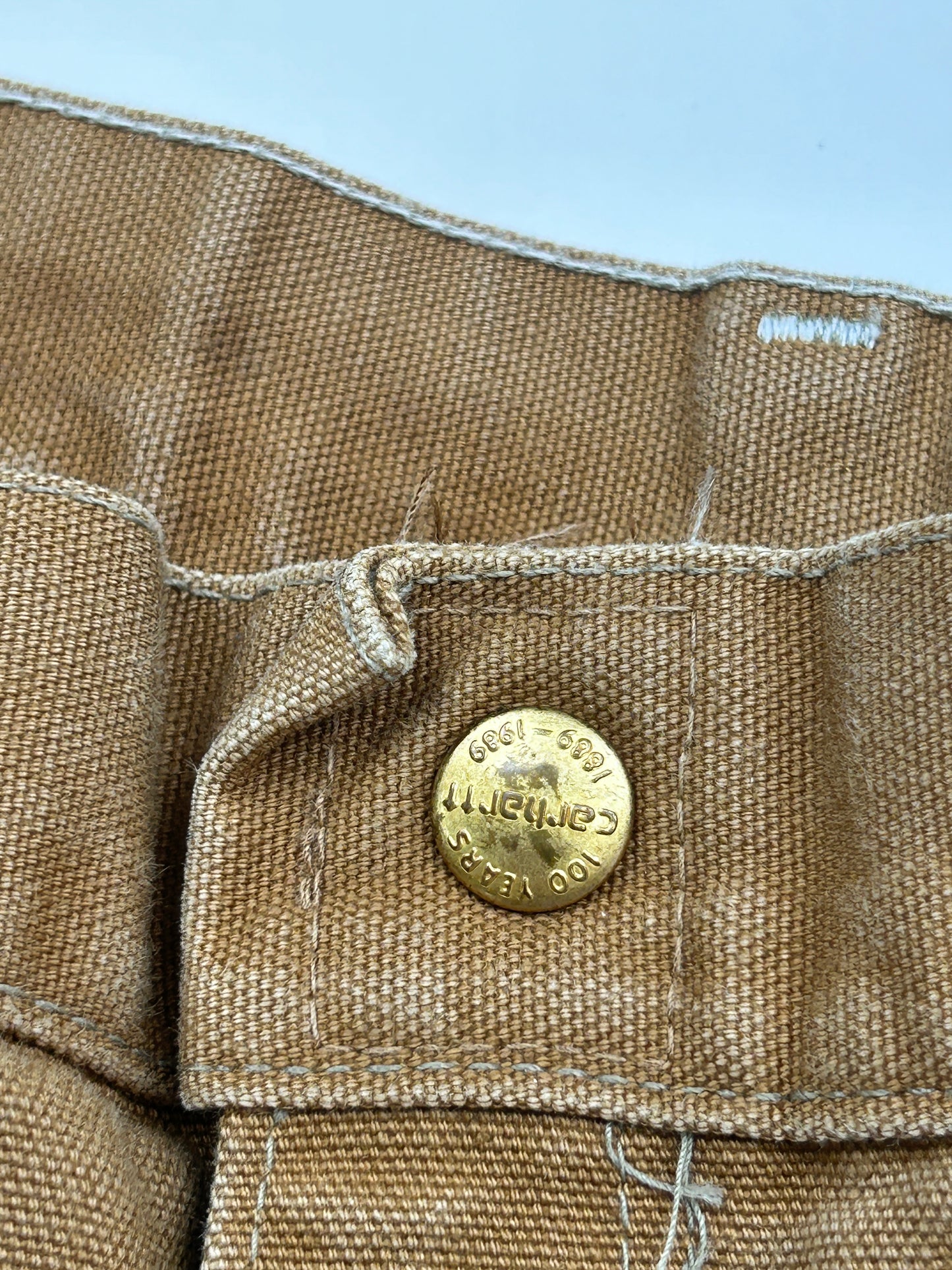 Vintage 1989 Carhartt Canvas 100 Year Anniversary Double Knee Pants Size 38W 80s