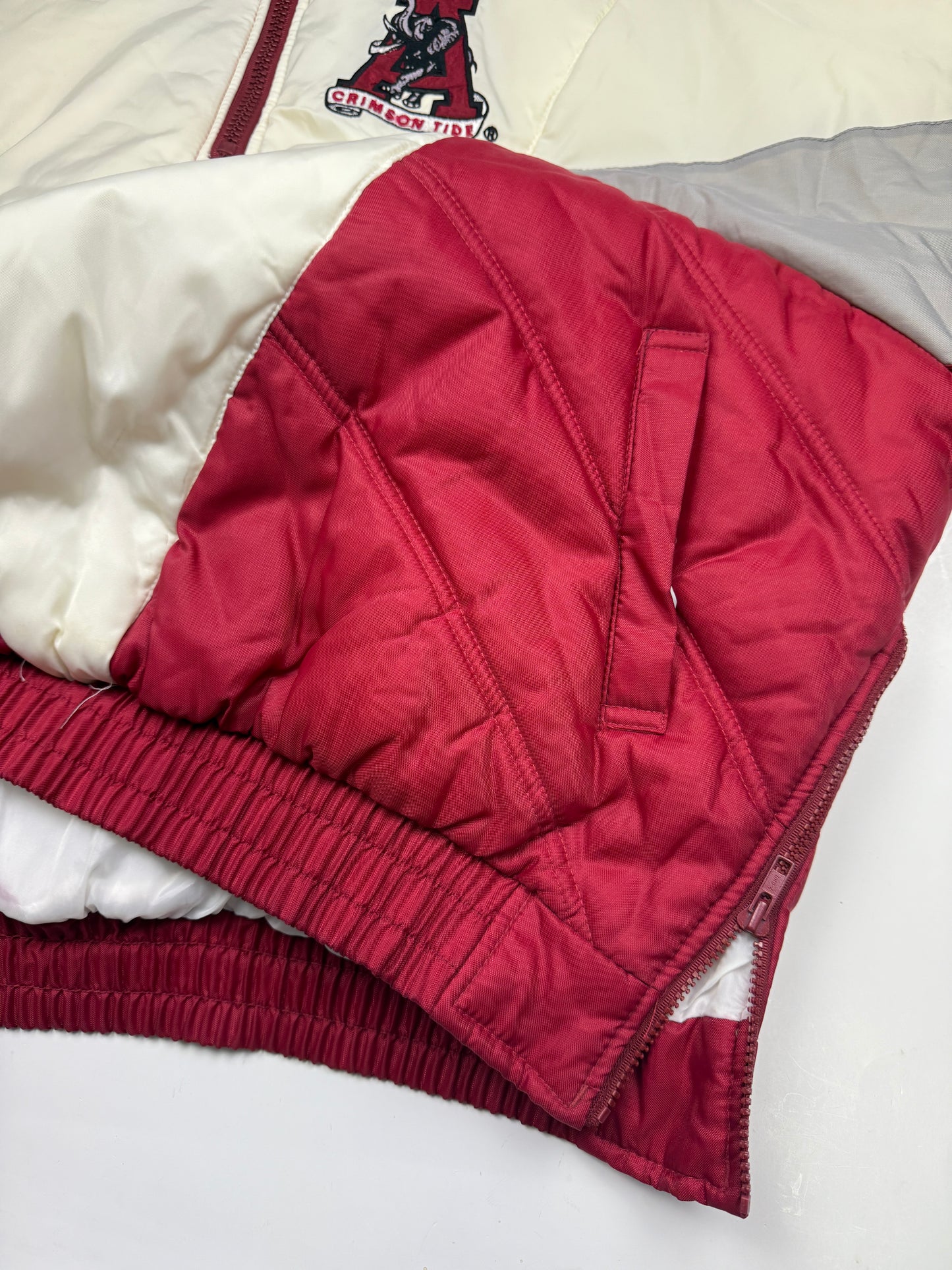 Vintage 90s Alabama Crimson Tide NCAA 1/2 Zip Insulated Pro Player Side Line Jacket Size XL