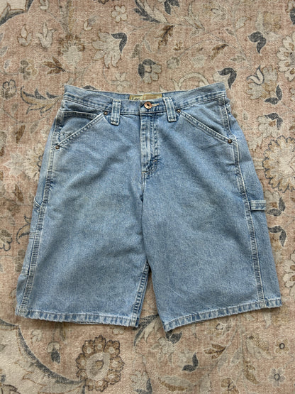 Lee Dungarees Carpenter Work Wear Light Wash Jean Jorts Shorts Size 30W