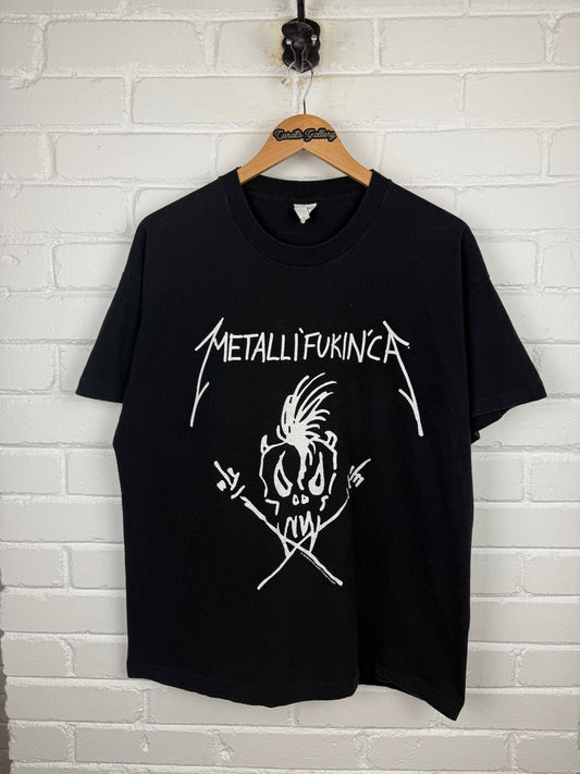 Vintage 1994 Metallifukinca Been There Done It Metallica Metal Band T Shirt Size XL 90s