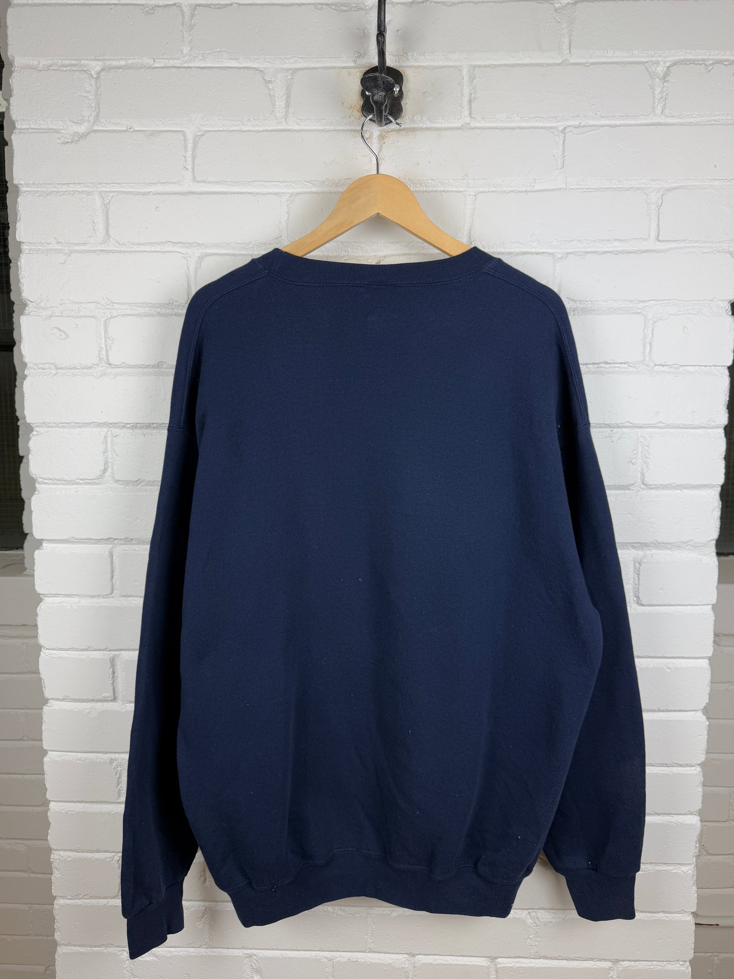 Vintage 90s Russell Athletic Blank Crewneck Sweatshirt Size XLT Navy Blue