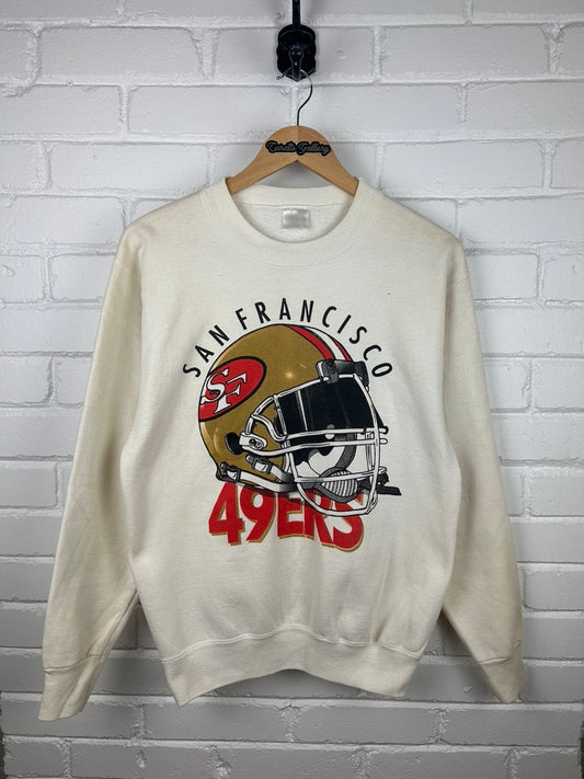 Vintage 90s San Francisco 49ers NFL Helmet Graphic Sweatshirt Size M