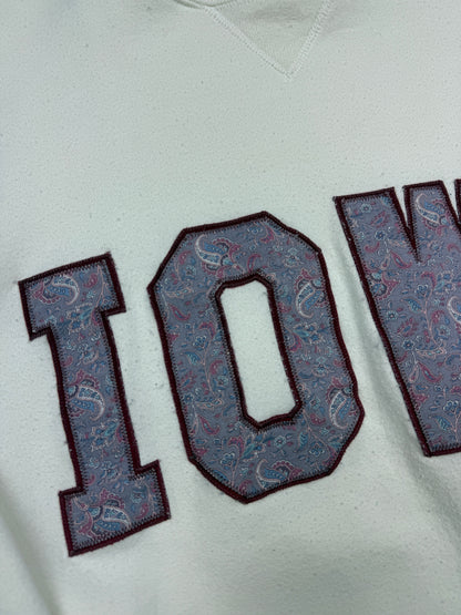 Vintage 90s Iowa Embroidered Paisley Spell Out Russel Athletic Crewneck Sweatshirt Size XL
