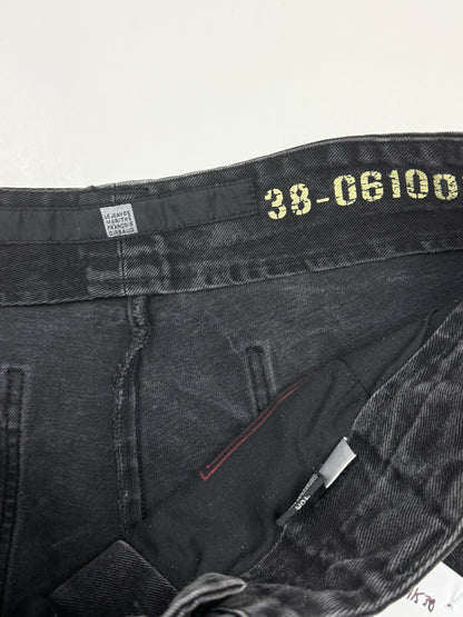 Vintage Marithe Francois Girbaud M+FG Baggy Cargo Black Denim Jean Pants Size 39W
