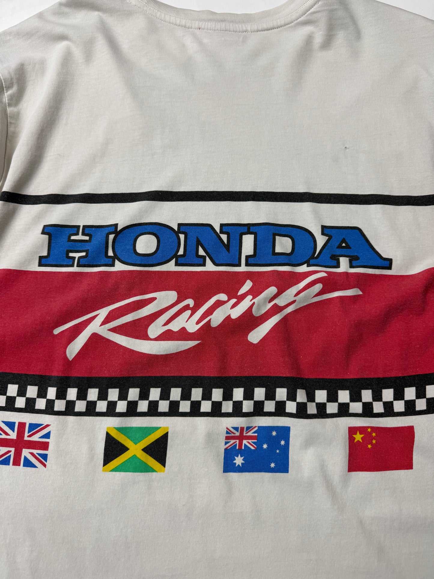 Vintage 90s Honda Racing 500 Flags Sleeve Spell Out Long Sleeve T Shirt Size L