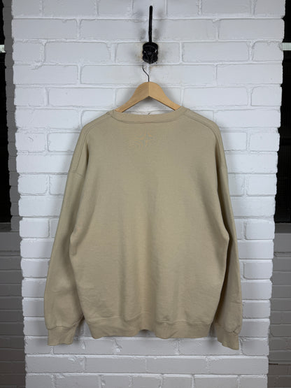 Vintage Russell Athletic Boxy Fit Blank Crewneck Sweatshirt Size XL Cream