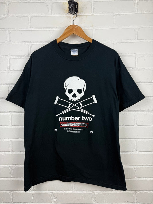 2006 Jackass Number Two MTV Skull And Crutches Knoxville Movie Promo Graphic T Shirt Size L