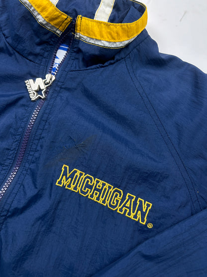 Vintage 90s Michigan Wolverines Starter Embroidered Big Logo Windbreaker Size M