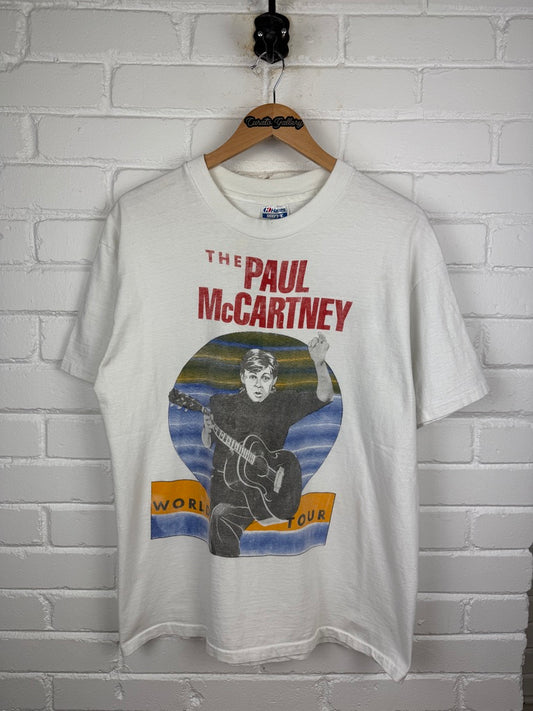 Vintage 1989 Paul McCartney World Tour Parking Lot Music Band T Shirt Size XL 80s/90s