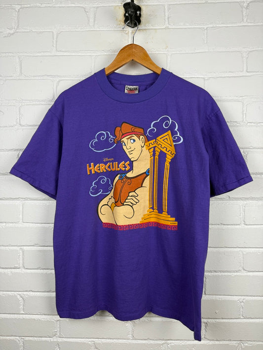 Vintage 90s Hercules Disney Animated Movie Promo Graphic T Shirt Size L