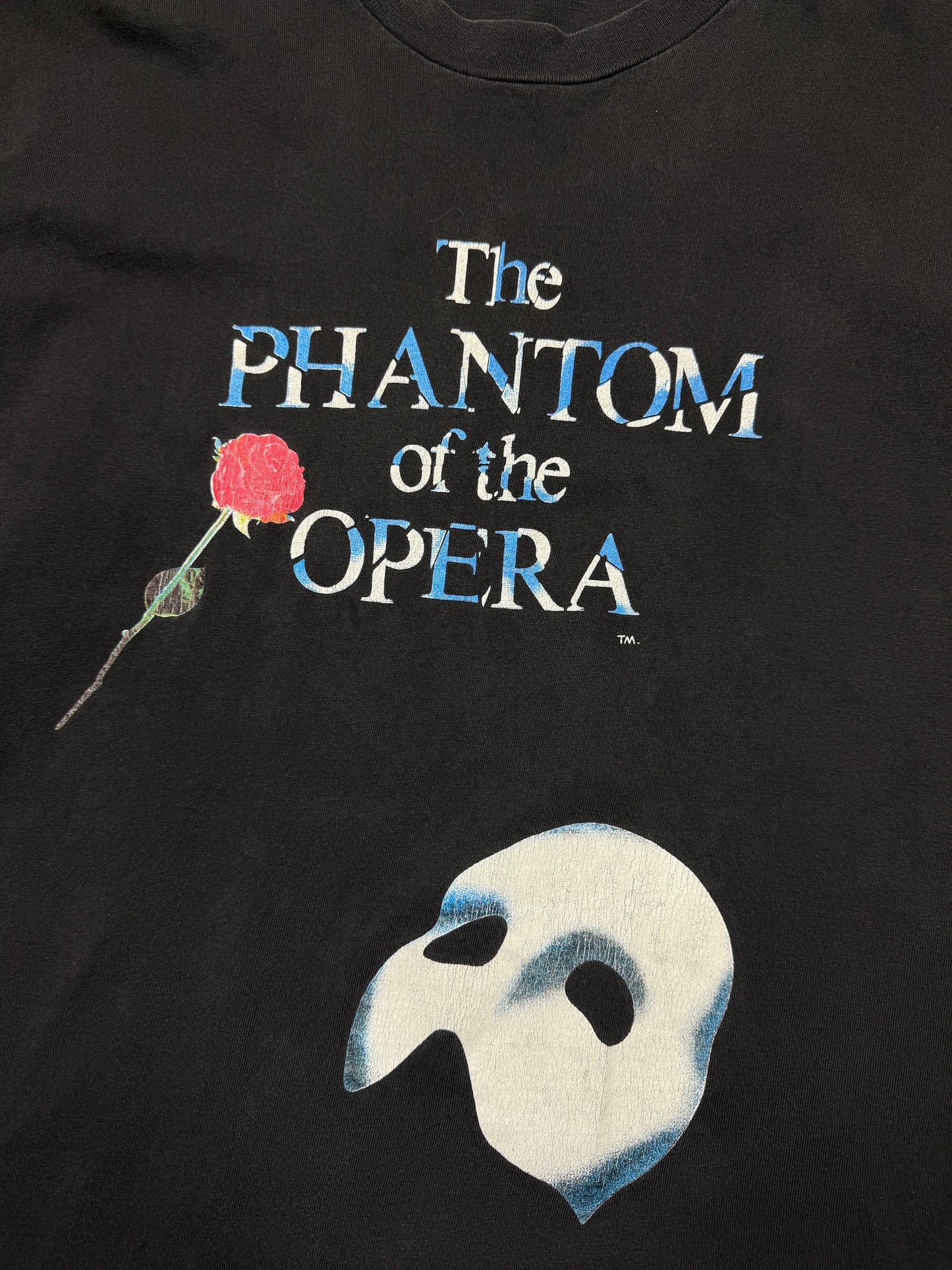 Vintage 90s The. Phantom Of The Opera Promo Graphic Musical T Shirt Size XL