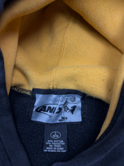 Vintage 90s And 1 Basketball Embroidered Graphic Hooded Sweatshirt Size Youth L