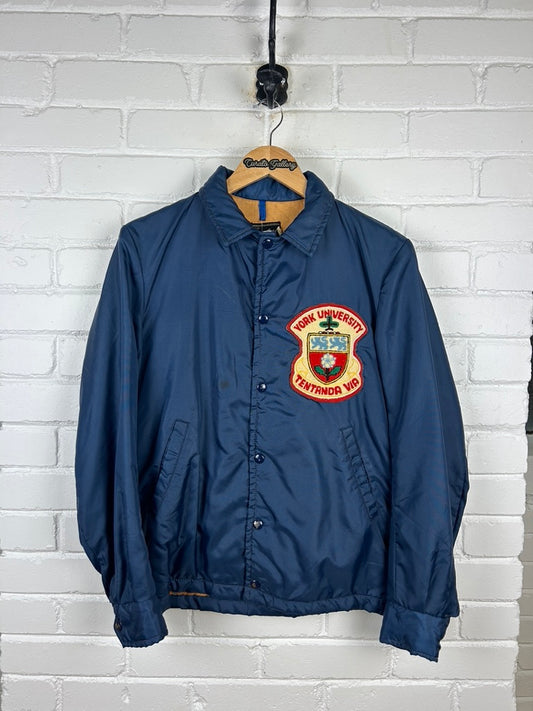 Vintage 70s/80s York University Embroidered Crest Spell Out Satin Bomber Size M