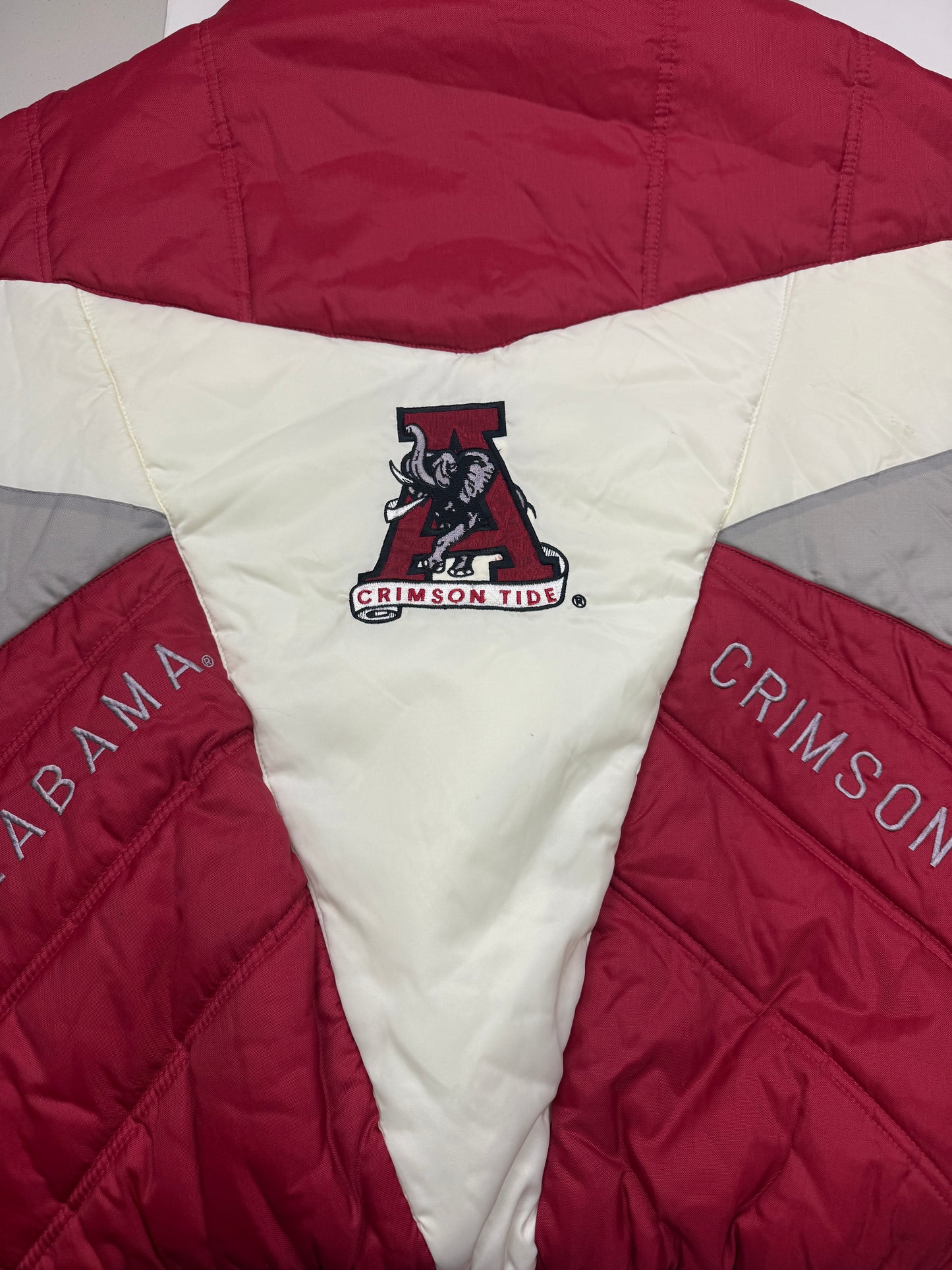 Vintage 90s Alabama Crimson Tide NCAA 1/2 Zip Insulated Pro Player Side Line Jacket Size XL