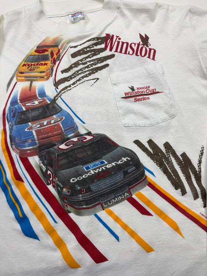 Vintage 1992 NACAR Winston Cup Series Racing Pop Art Long Sleeve T Shirt Size XL 90s