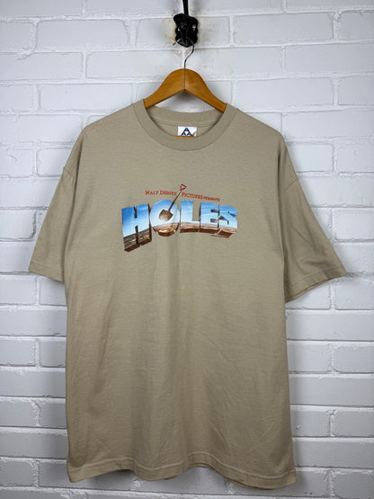 Vintage 2003 Holes Disney Movie Promo Spell Out Shia Labeuf Buena Vista Movie Promo T Shirt Size XL