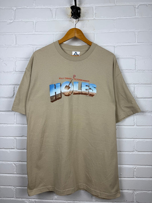 Vintage 2003 Holes Disney Movie Promo Spell Out Shia Labeuf Buena Vista Movie Promo T Shirt Size XL