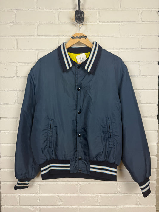 Vintage 80s/90s Avon Sportswear Quilted Lined Insulated Nylon Collared Bomber Jacket SizeL