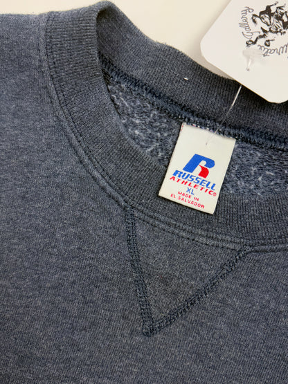 Russell Athletic Boxy Fit Blank Crewneck Sweatshirt Size XL Charcoal Blue