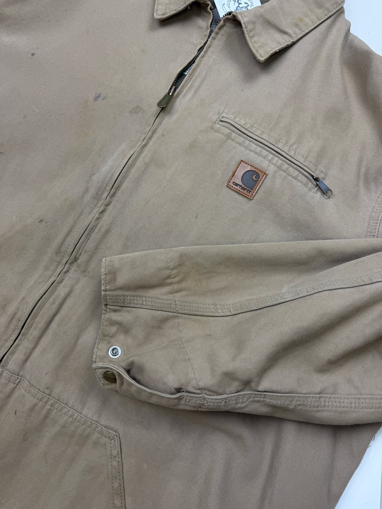 Carhartt Work Wear Canvas Light Harrington Style Jacket Size XL Tall J169