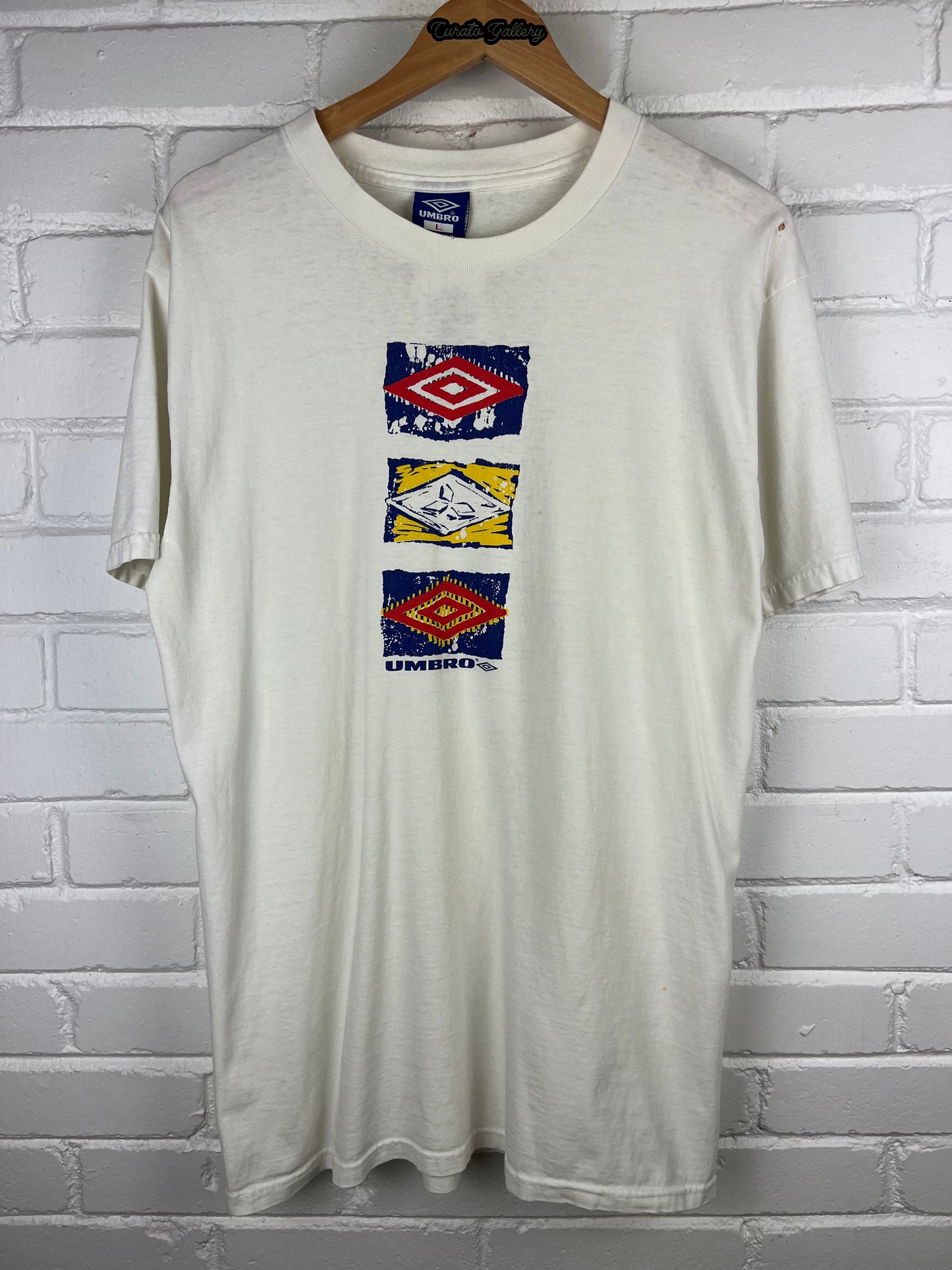 Vintage 90s Umbro Logo Graphic Soccer T Shirt Size L