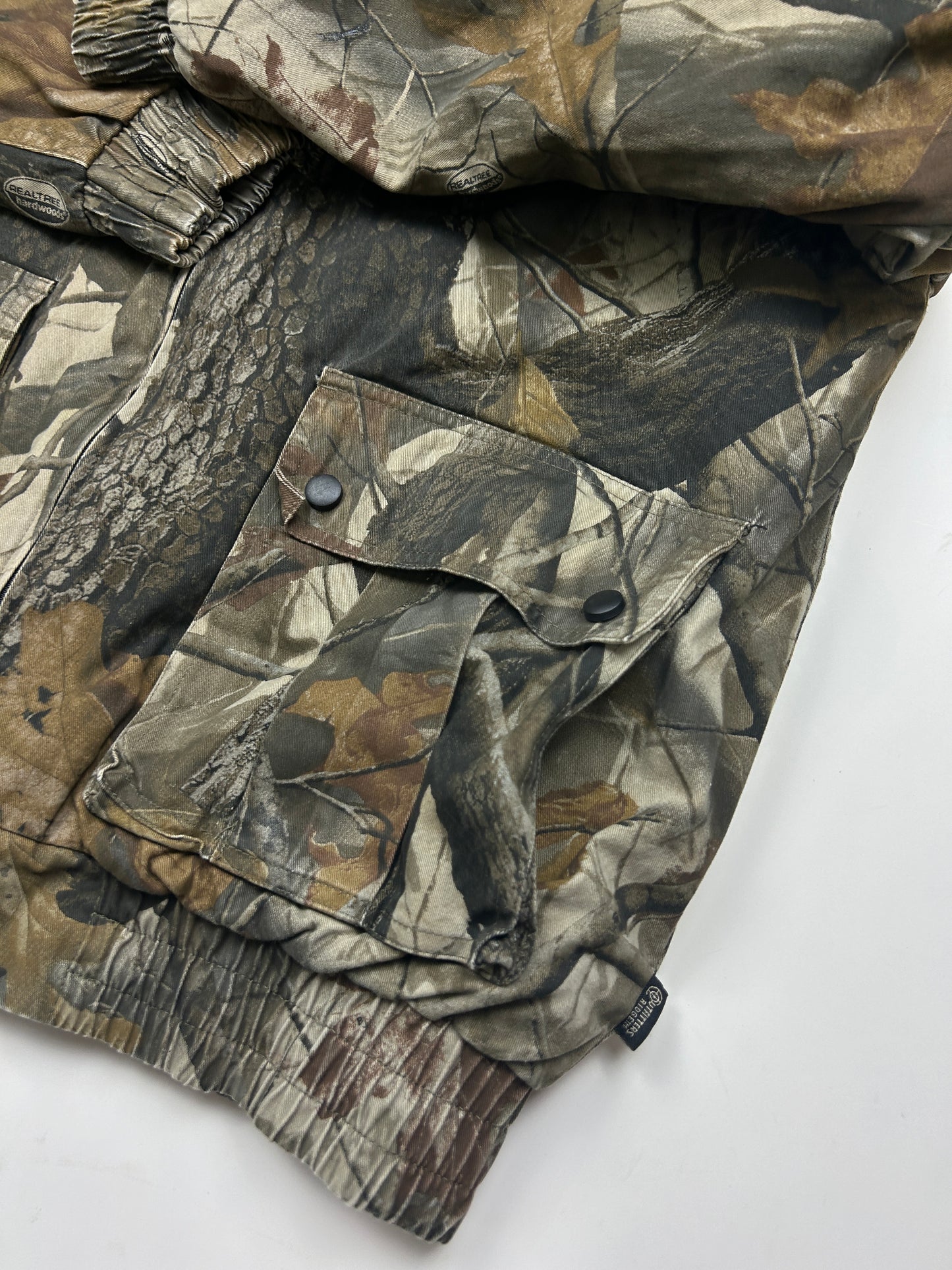Outfitters Ridge Real Tree Hardwood Camo Insulated Hooded Bomber Jacket Size L