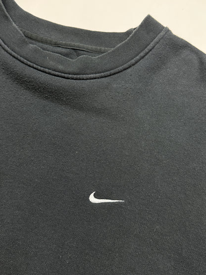 Vintage Y2K Nike Embroidered Mini Swoosh Crewneck Sweatshirt Size XXL Black