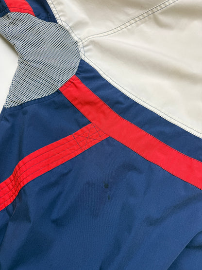 Vintage 90s Atlanta Braves MLB Starter Shoulder Patches 1/2 Zip Windbreaker Jacket Size XL