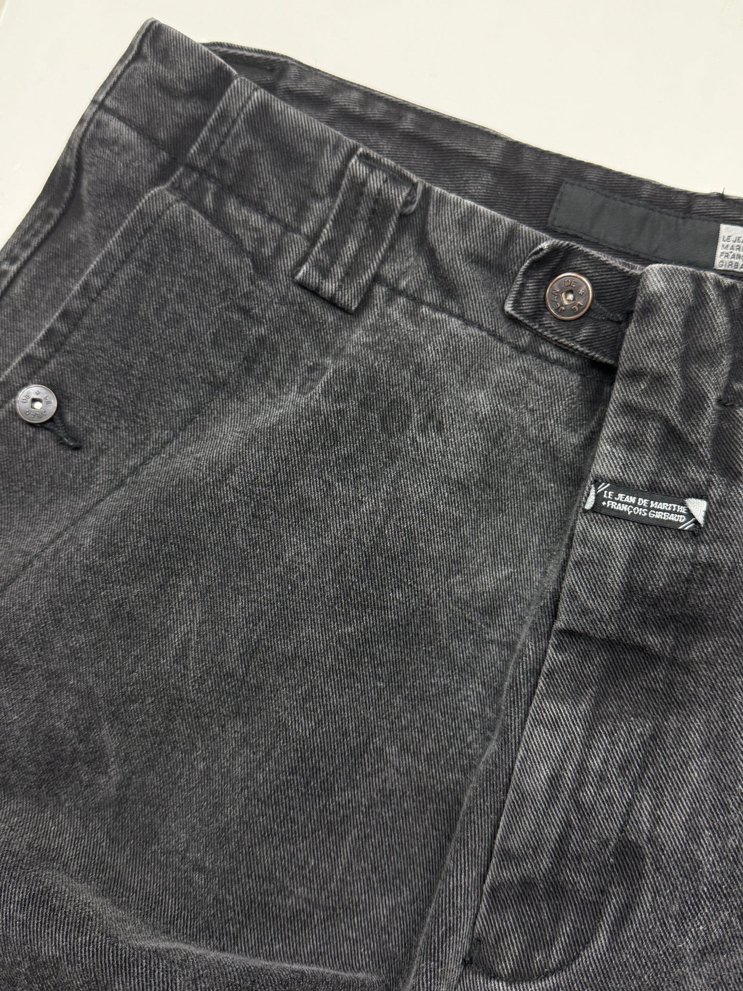 Vintage Marithe Francois Girbaud M+FG Baggy Cargo Black Denim Jean Pants Size 39W