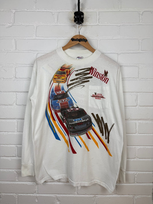 Vintage 1992 NACAR Winston Cup Series Racing Pop Art Long Sleeve T Shirt Size XL 90s