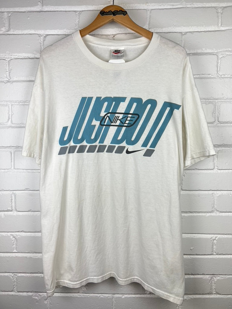 Vintage 90s Nike Just Do It Spell Out Swoosh Graphic T Shirt Size L