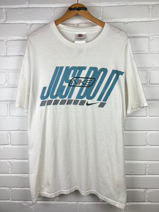 Vintage 90s Nike Just Do It Spell Out Swoosh Graphic T Shirt Size L